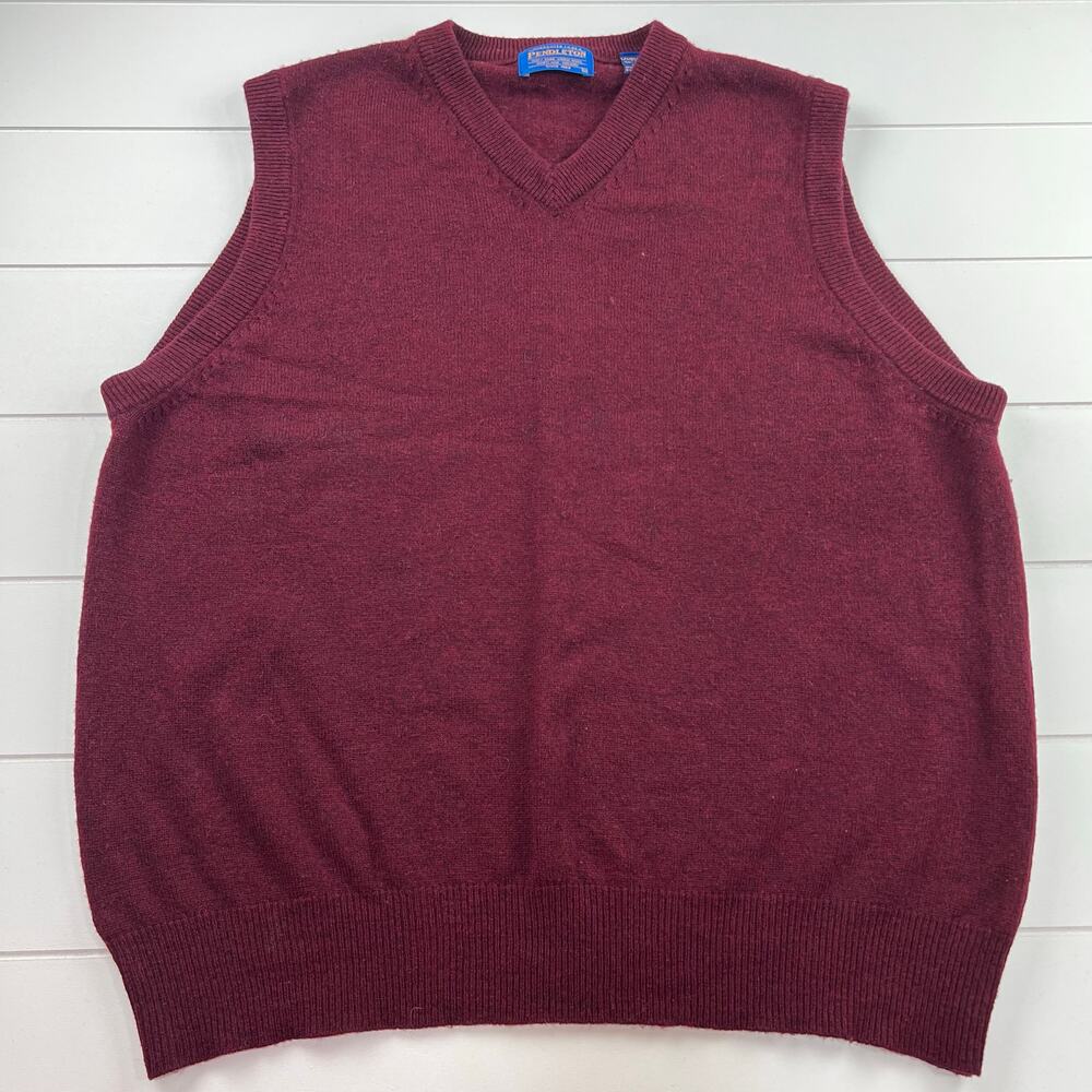 Pendleton maroon Vintage V-neck Sweater Vest men’s size Medium